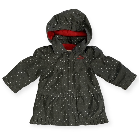 Mexx , girl size 9-12 months, charcoal grey white polka dot spring/fall jacket - Picture 1 of 13